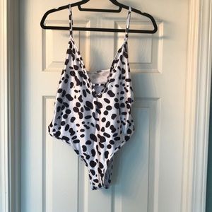 Black and white animal print suit